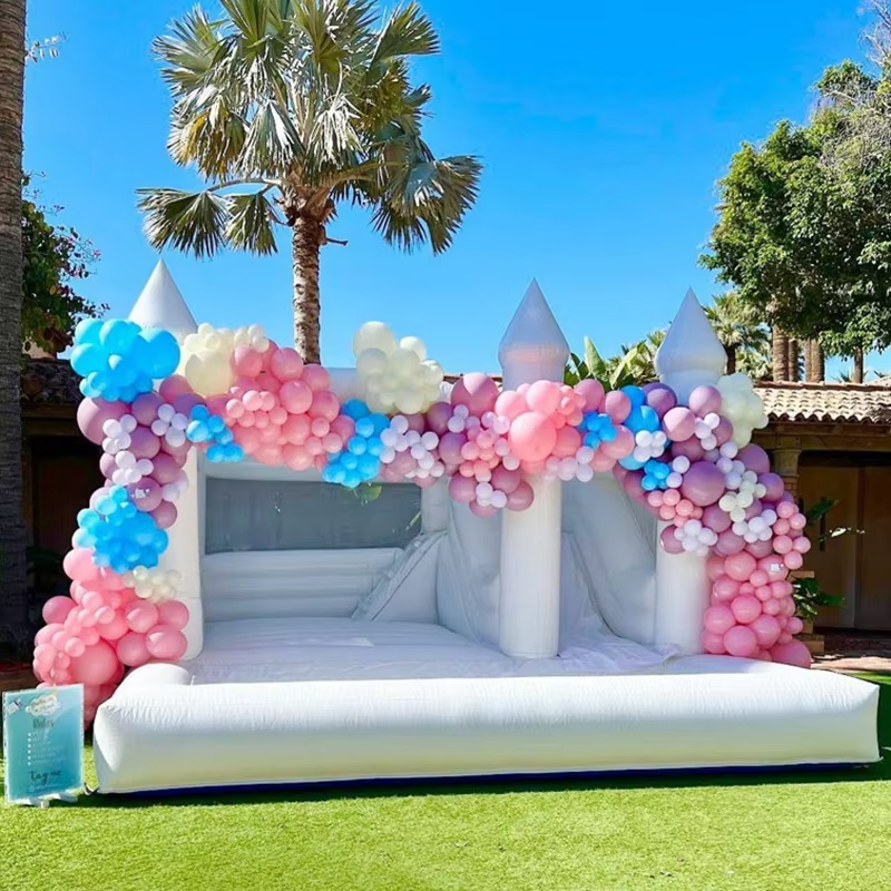 Kids Outdoor Bounce House - White Bounce House for Kids and