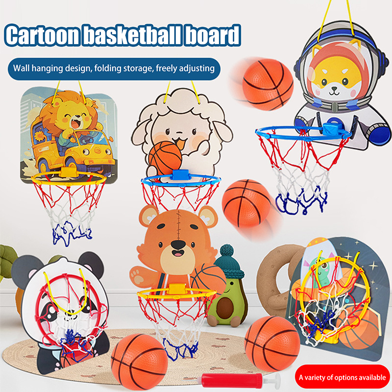 Kids Outdoor Games - [SH]1PC Kids Adjustable Basketball Stands Cartoon