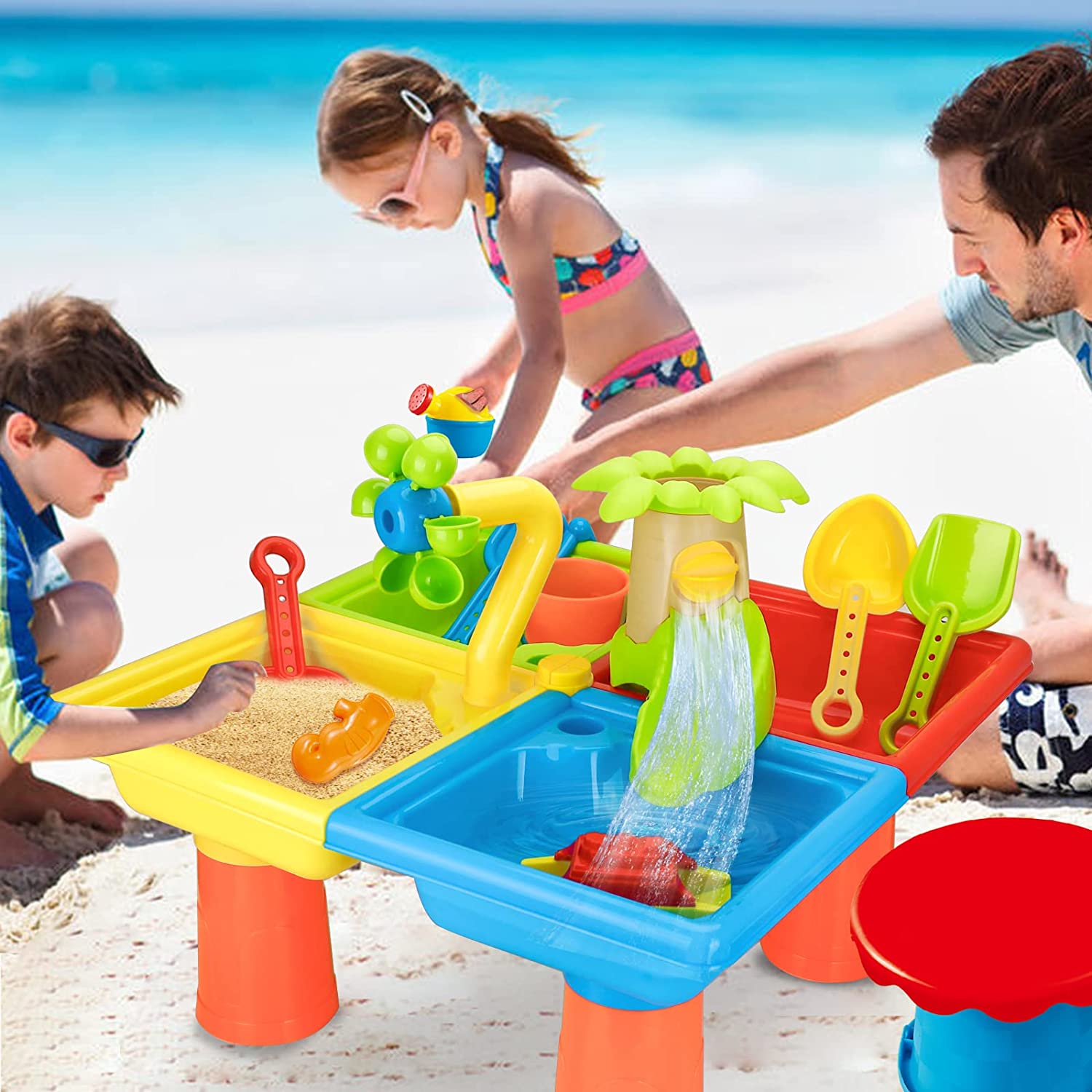 Kids Outdoor Lounge Set - Beach Table Sand Play Toys Children