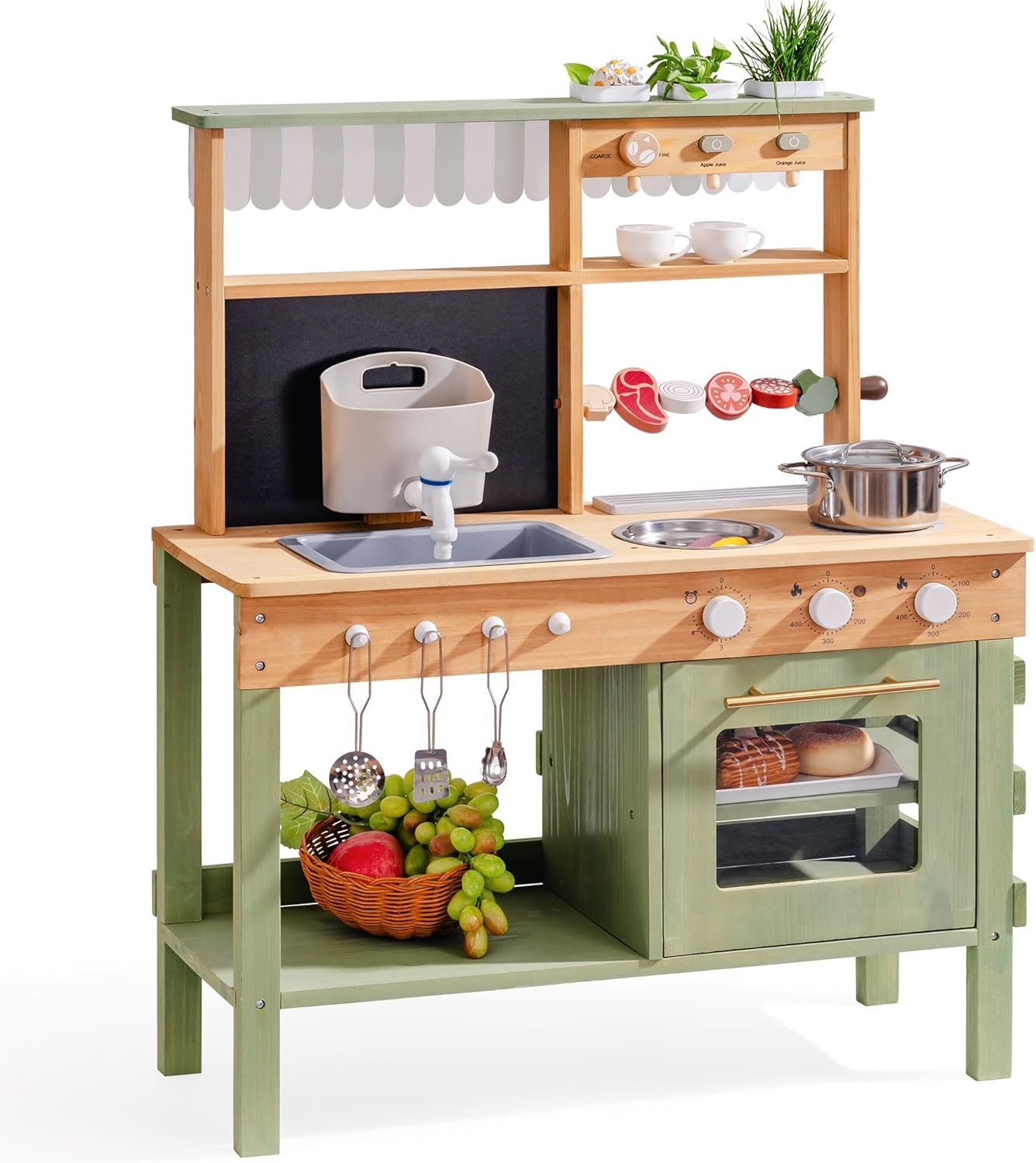 Kids Outdoor Wooden Playset - Wooden Mud Kitchen for Kids, Outdoor