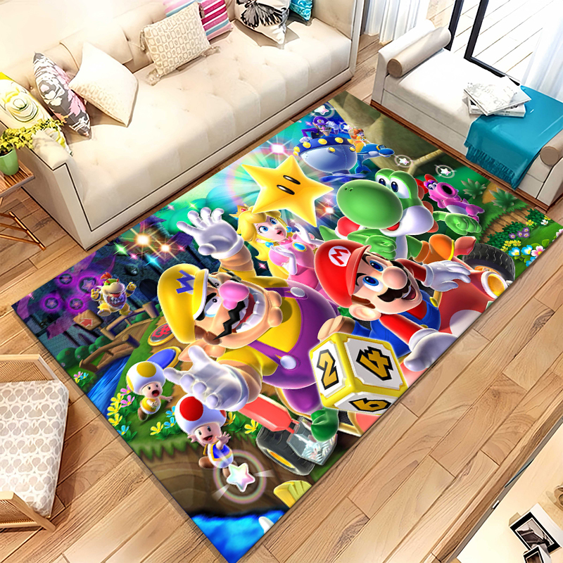 Kids Outdoor Flooring - Retro M-Mario Bros Game Cartoon Living
