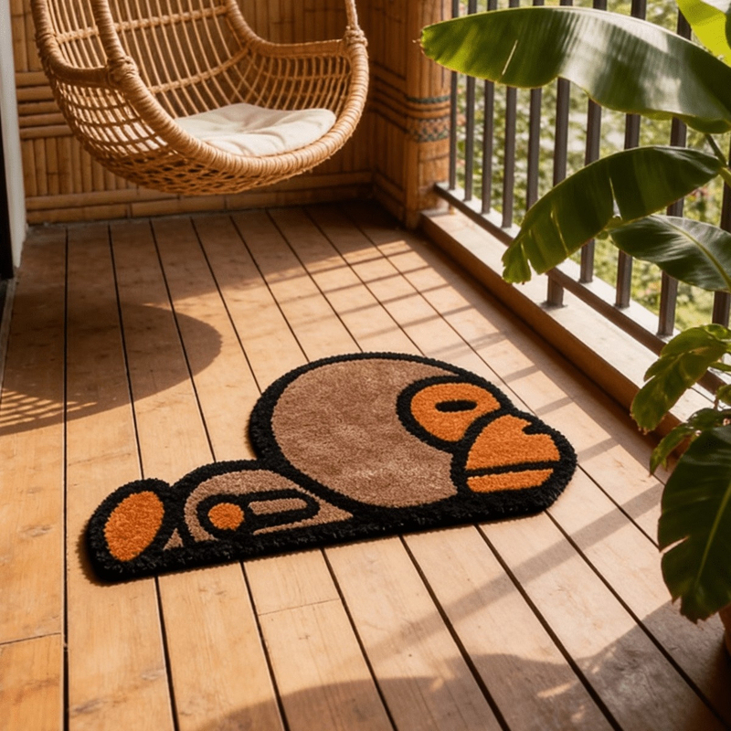 Kids Outdoor Flooring - VIKAMA Cute Monkey Bedroom Carpet Cartoon