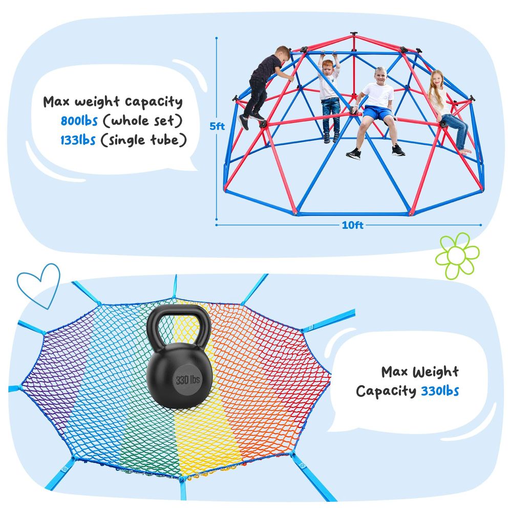 Climbing Dome with Climbing Ca - Kids Outdoor Jungle Gym Dome recensione e prezzo