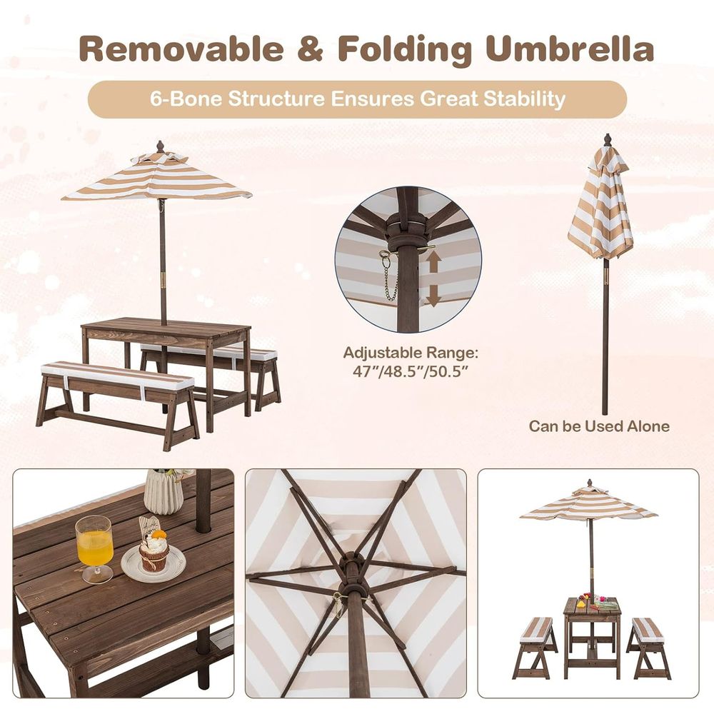 Kids Picnic Table, Outdoor Woo - Kids Outdoor Umbrella For Table recensione e prezzo