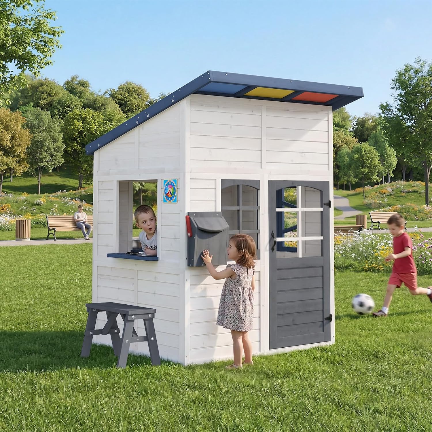 Wooden Kids Outdoor Playhouse  - Kids Outdoor Wooden Playset recensione e prezzo