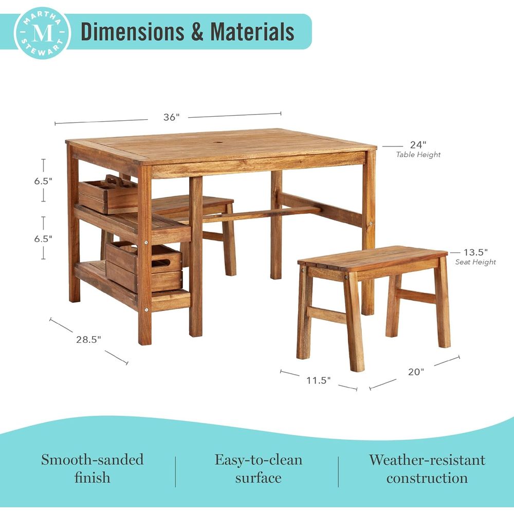 Kids Outdoor Crat Table and 2  - Kids Outdoor Wooden Playset recensione e prezzo