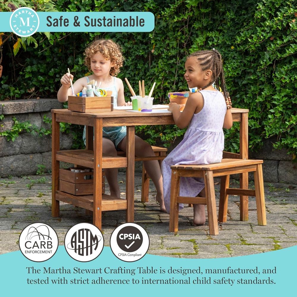 Kids Outdoor Crat Table and 2  - Kids Outdoor Wooden Playset recensione e prezzo