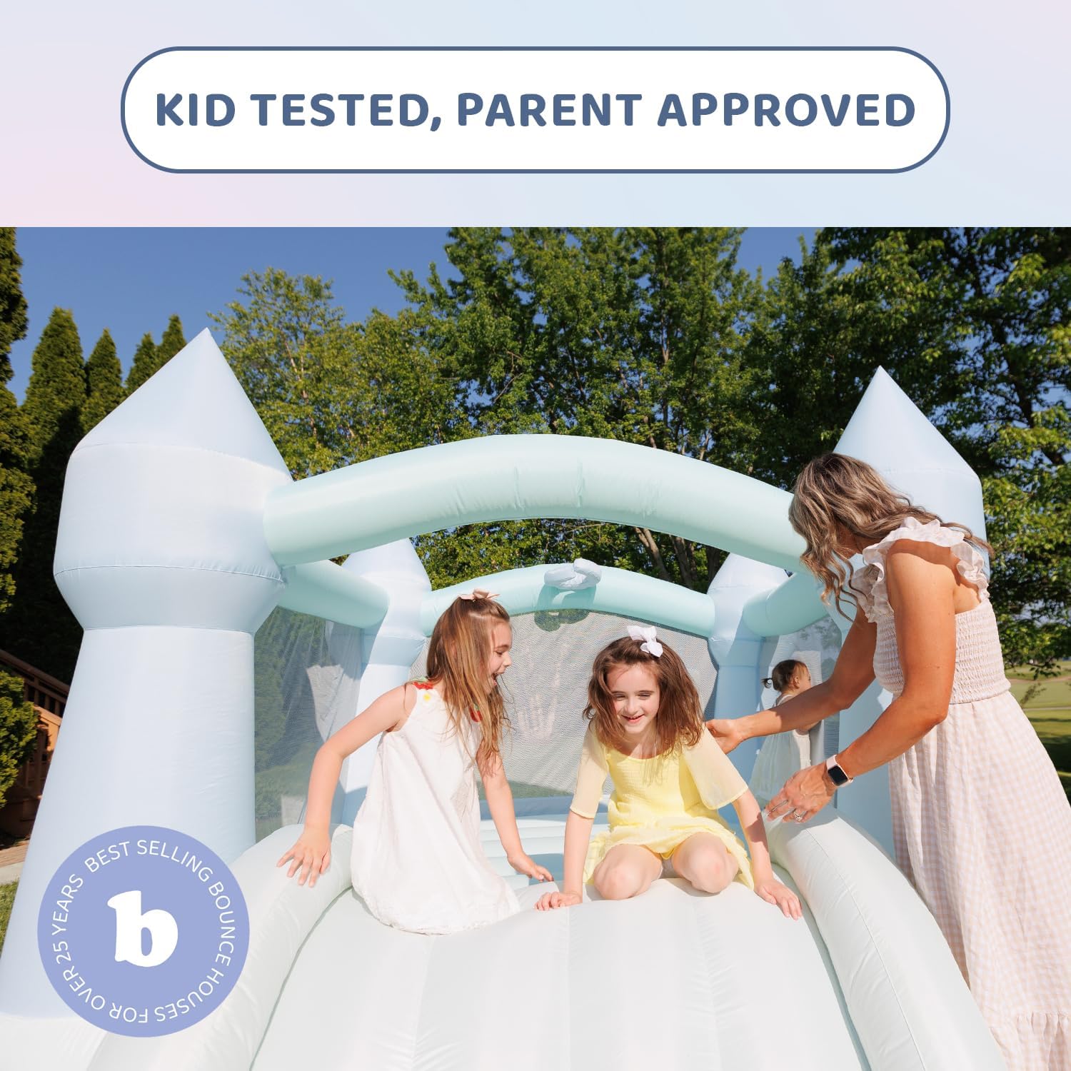 Pastel Bounce House with Slide - Kids Outdoor Bounce House recensione e prezzo