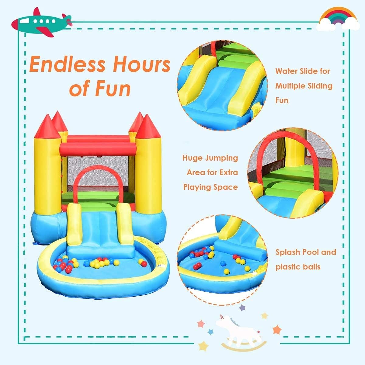 Costzon Inflatable Bounce Hous - Kids Outdoor Bounce House recensione e prezzo