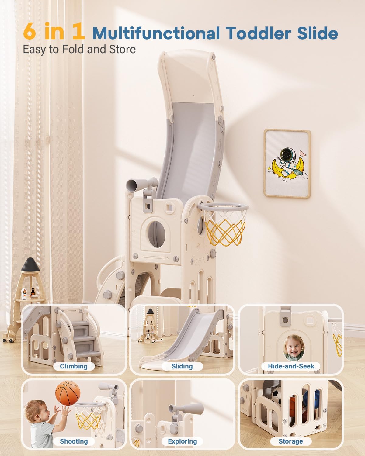 Toddler Slide, 6 in 1 Kids Ind - Kids Outdoor Climber recensione e prezzo