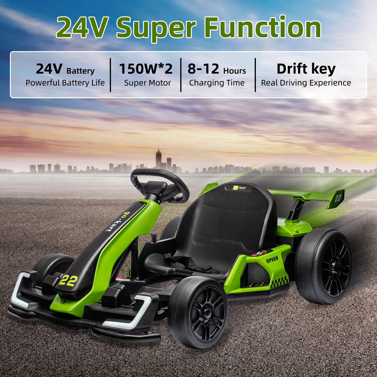 24V Kids Electric Go Kart with - Kids Outdoor Activity Set recensione e prezzo