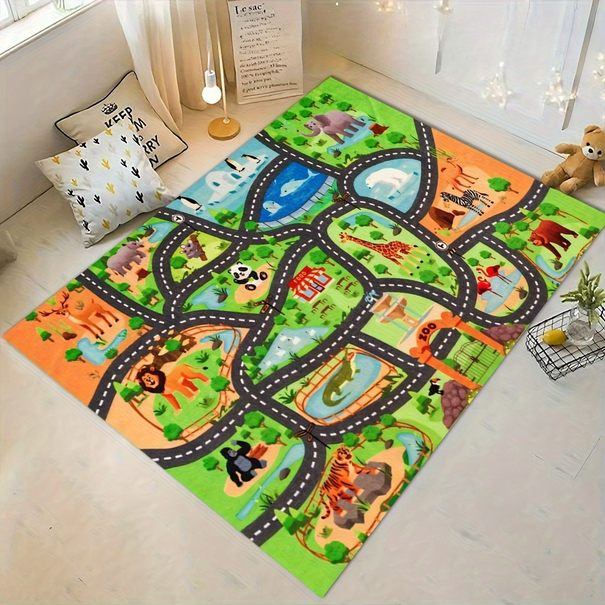 Zoo Animal Road Map Print Non- - Kids Outdoor Zoo recensione e prezzo