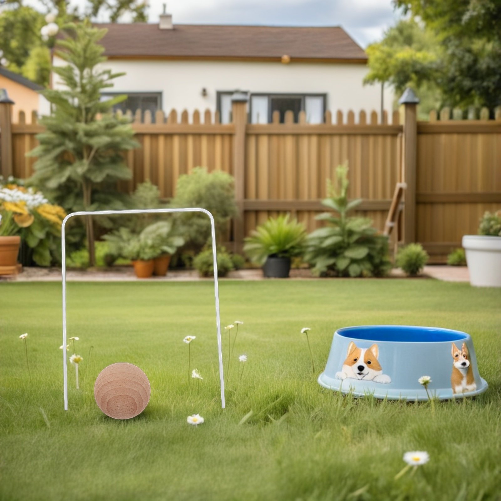 1Set Croquet Set Kids Outdoor  - Kids Outdoor Wooden Playset recensione e prezzo