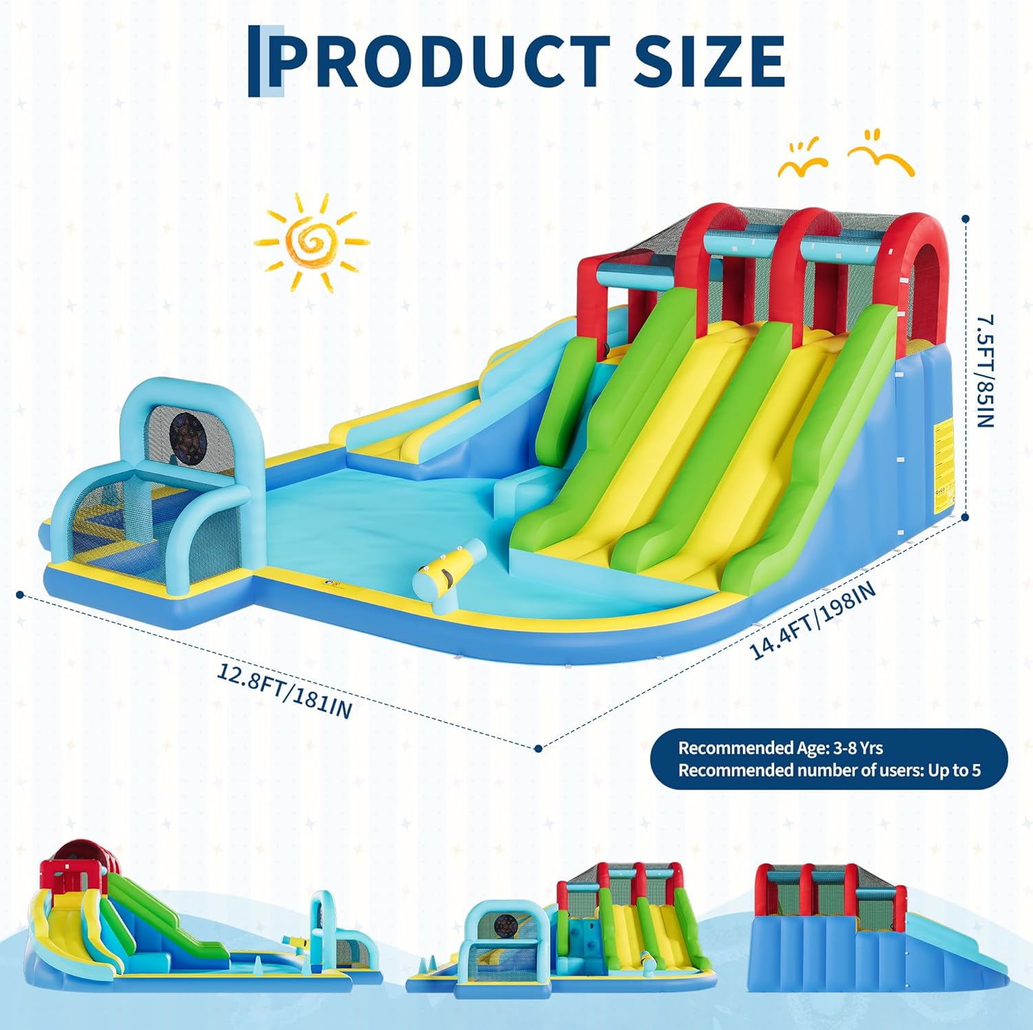 Inflatable Bounce House Oxford - Kids Outdoor Activity Centre recensione e prezzo