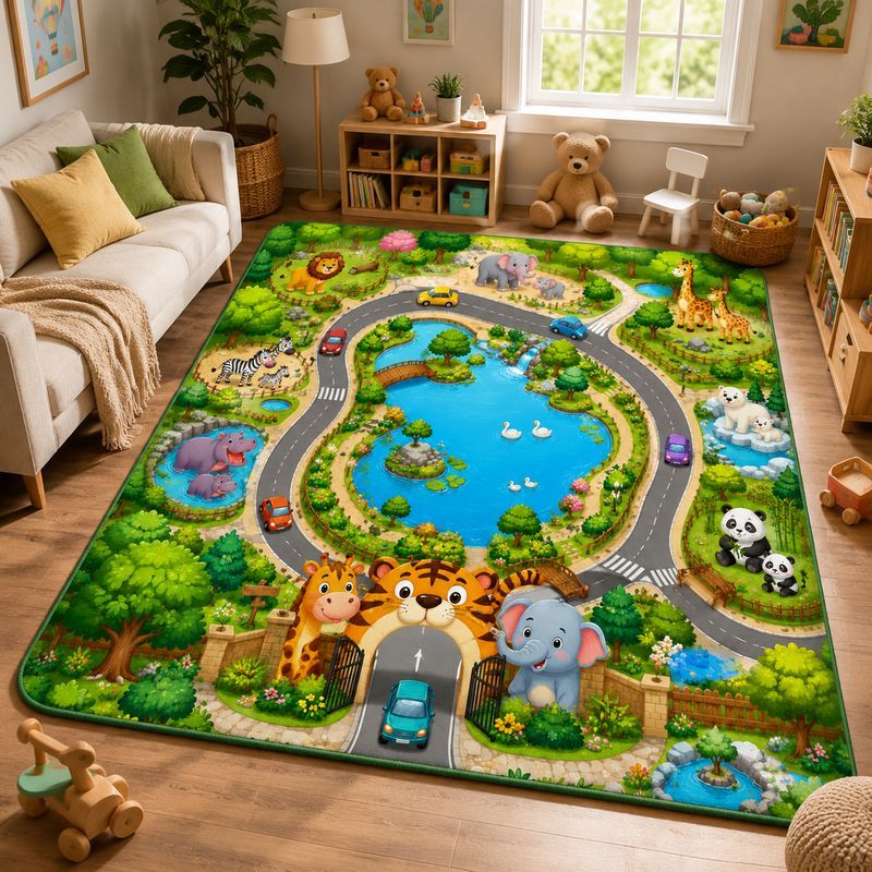 VIKAMA Kids Farm Zoo Play Rug  - Kids Outdoor Zoo recensione e prezzo