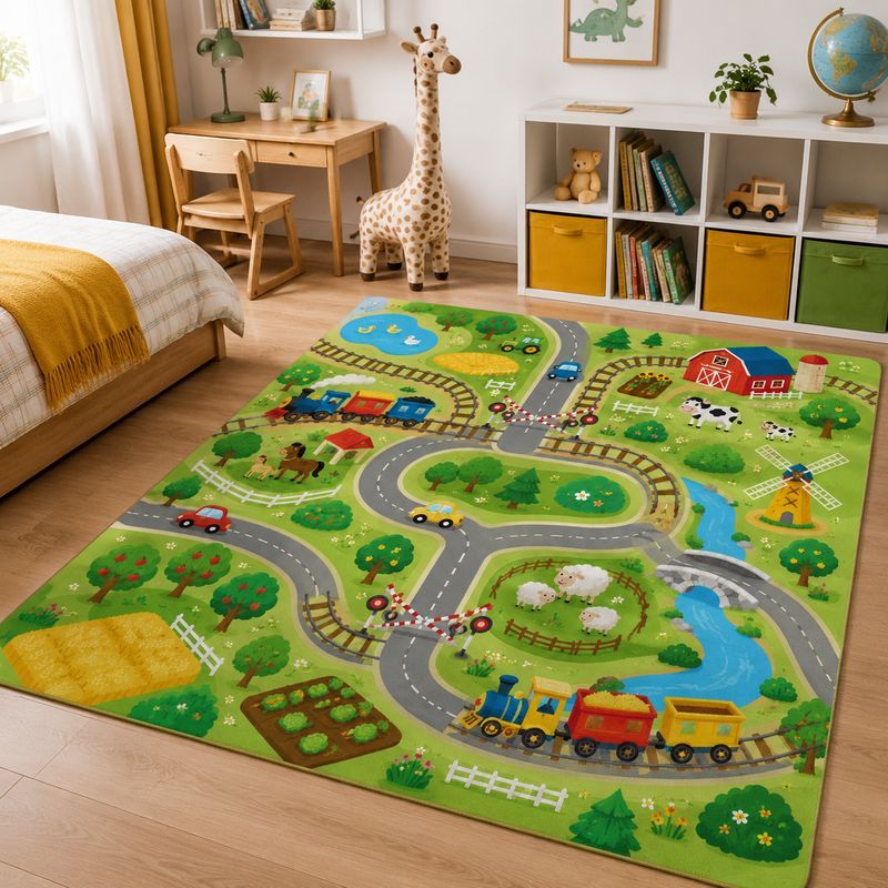 VIKAMA Kids Farm Zoo Play Rug  - Kids Outdoor Zoo recensione e prezzo