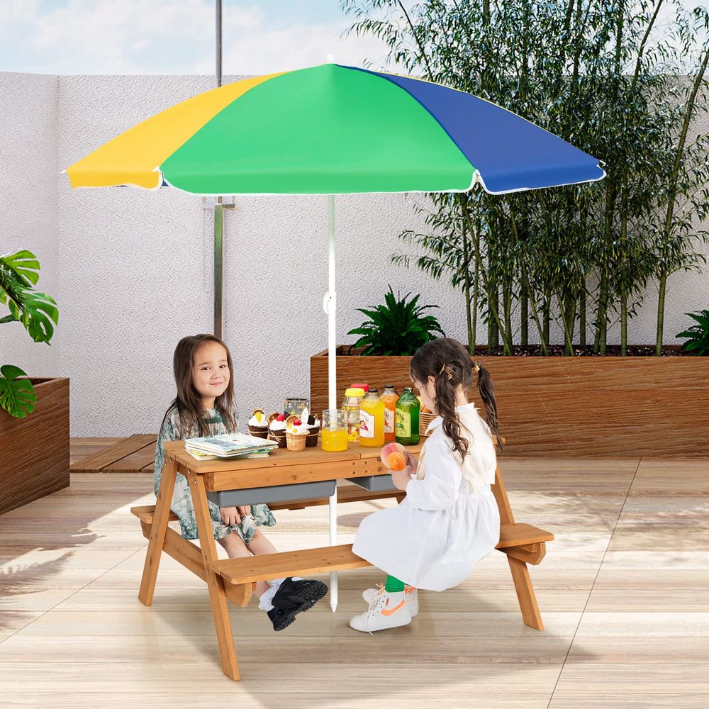 Kids Picnic Table, 4 in 1 Ceda - Kids Outdoor Umbrella For Table recensione e prezzo