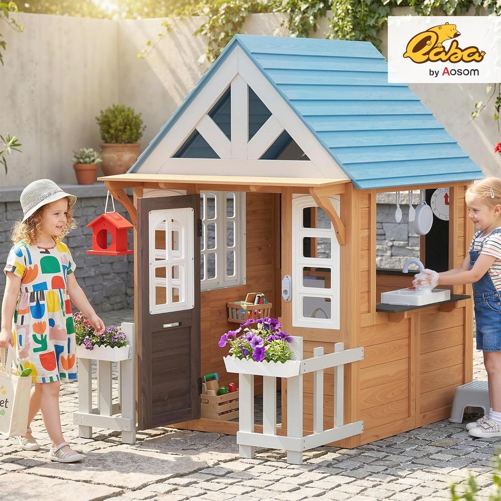 Qaba Outdoor Playhouse with Pe - Qaba Kids Outdoor Playhouse recensione e prezzo