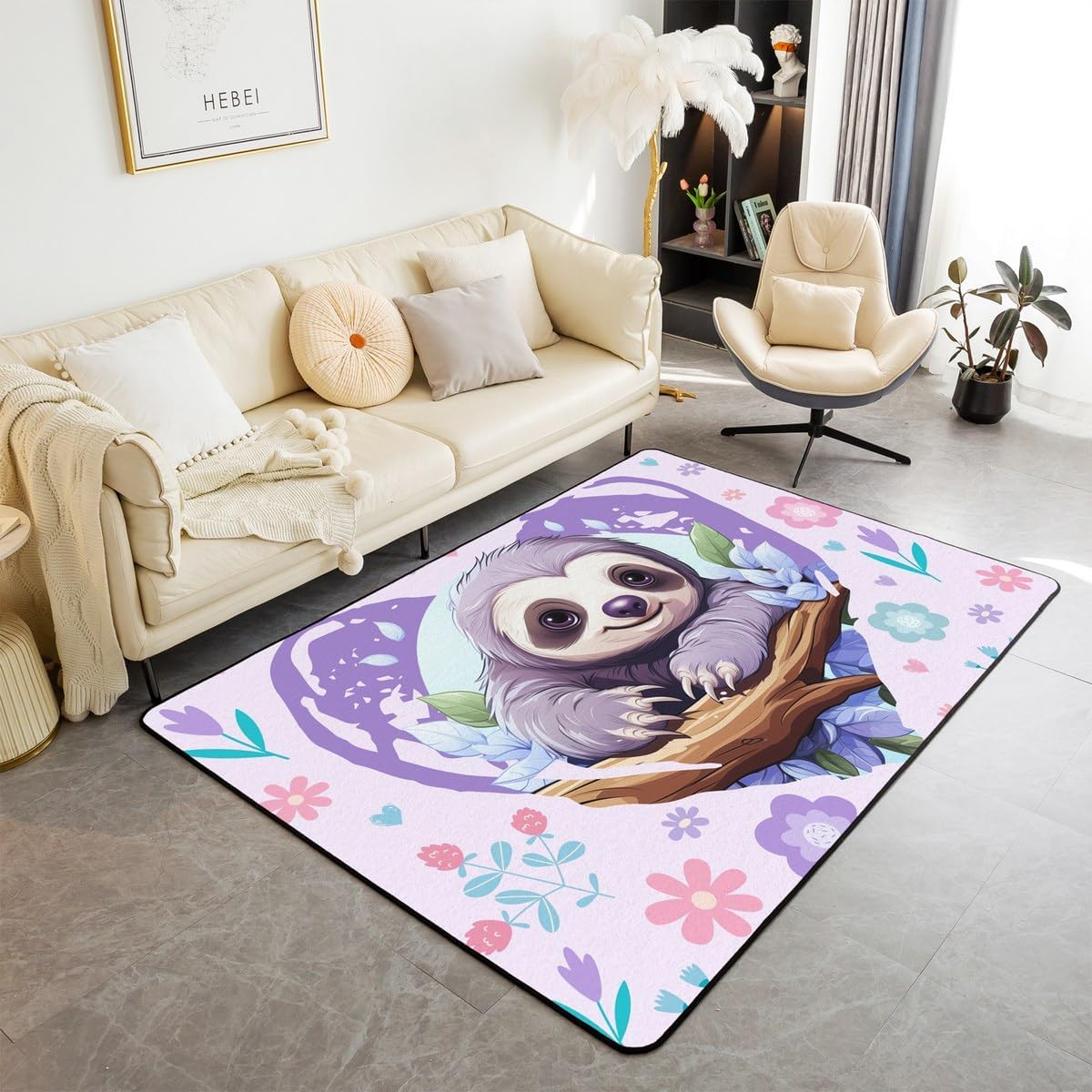 Cute Sloth Area Carpet Kids Ca - Kids Outdoor Zoo recensione e prezzo