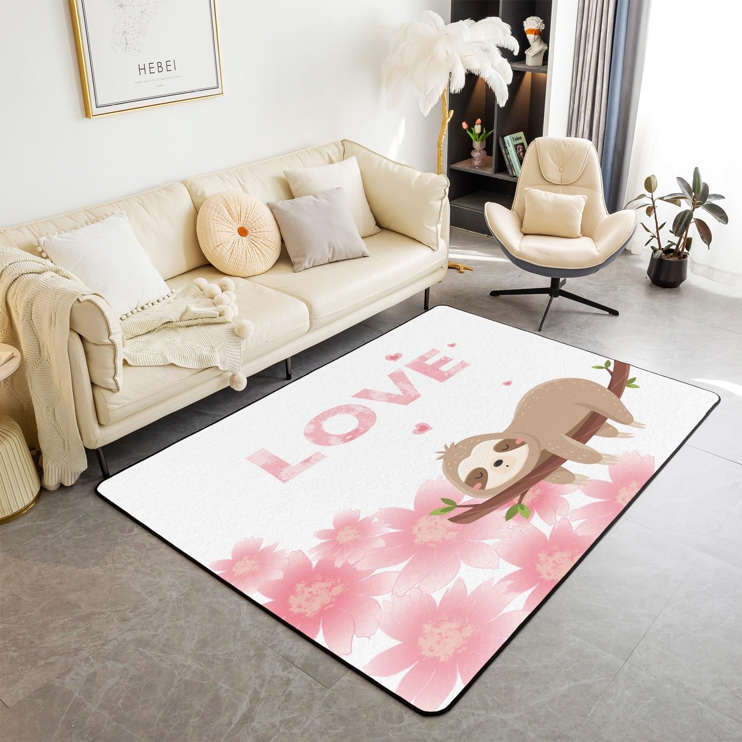 Cute Sloth Area Carpet Kids Ca - Kids Outdoor Zoo recensione e prezzo