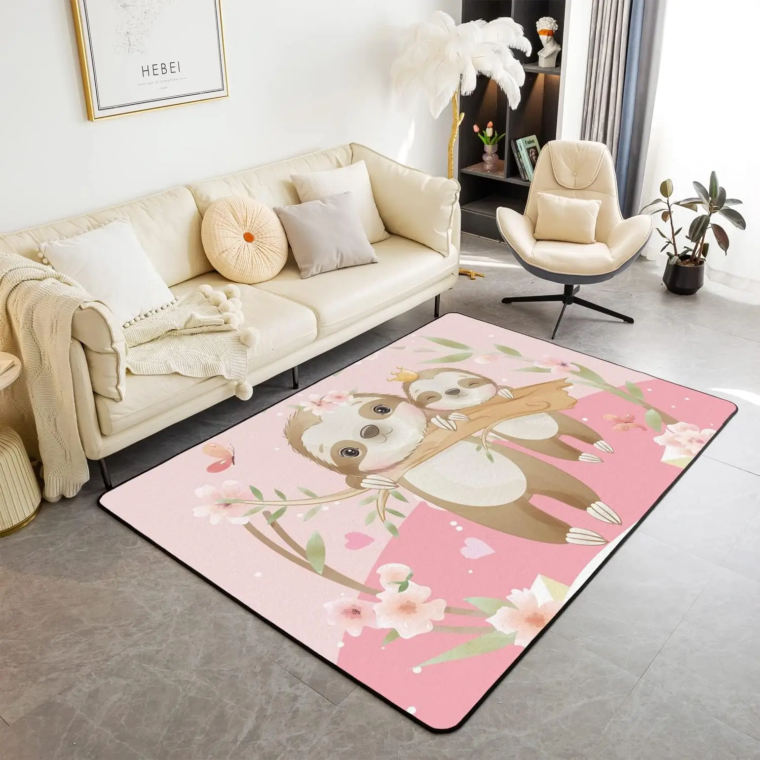Cute Sloth Area Carpet Kids Ca - Kids Outdoor Zoo recensione e prezzo