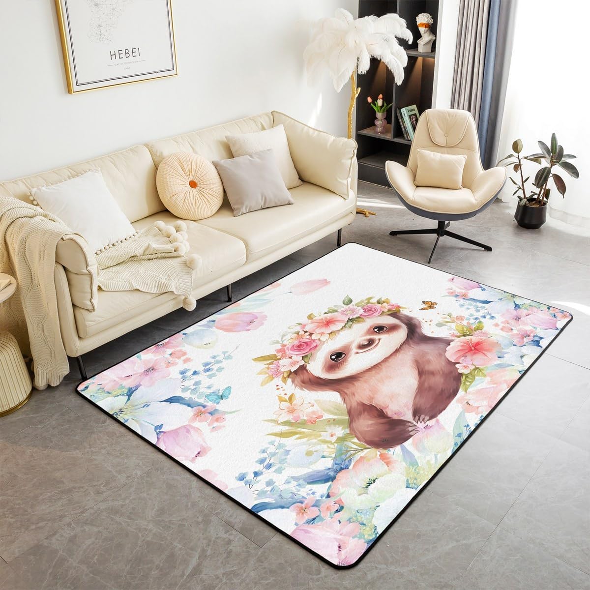 Cute Sloth Area Carpet Kids Ca - Kids Outdoor Zoo recensione e prezzo