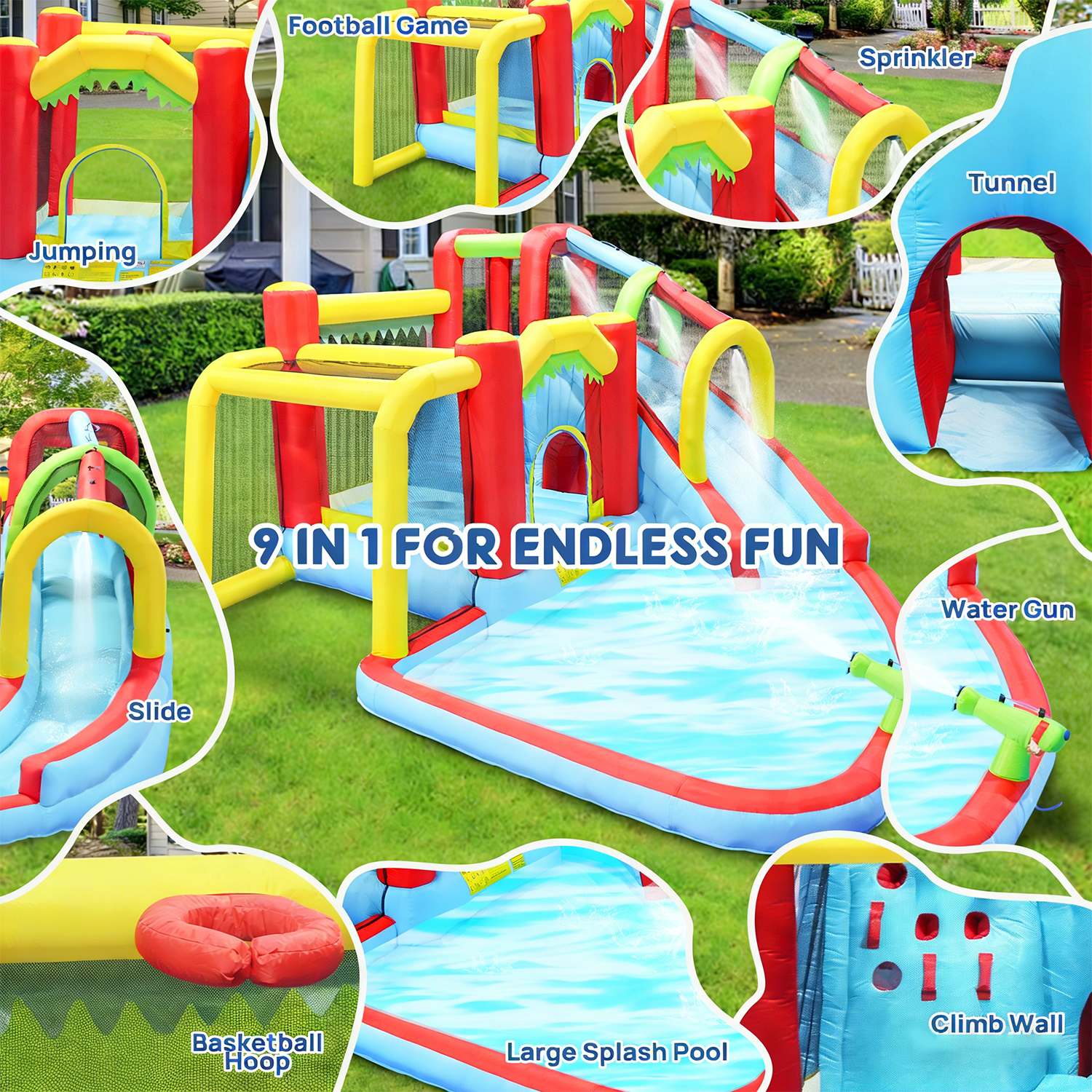 7in1 Inflatable Water Slide Pa - Kids Outdoor Bounce House recensione e prezzo