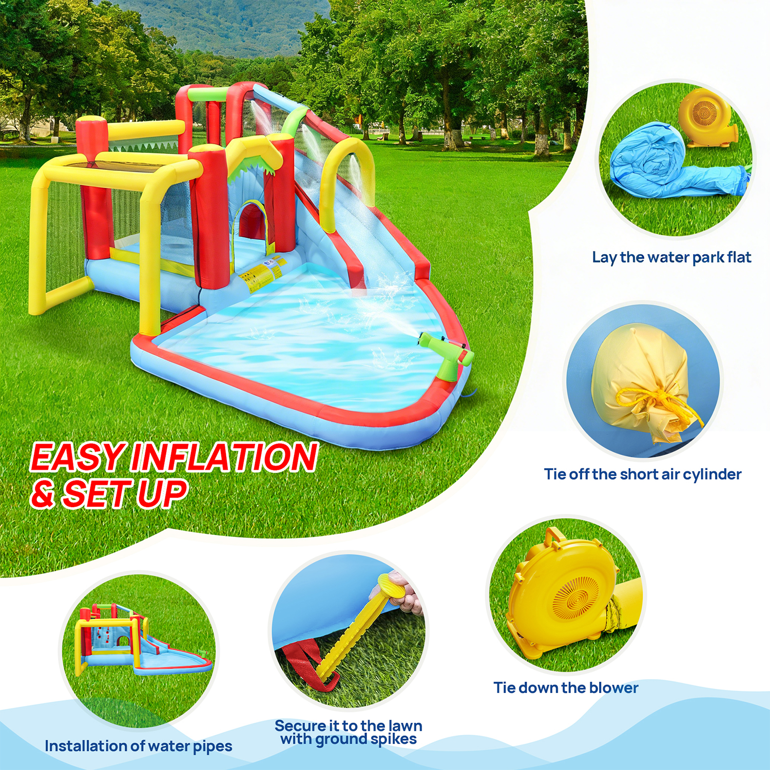 7in1 Inflatable Water Slide Pa - Kids Outdoor Bounce House recensione e prezzo