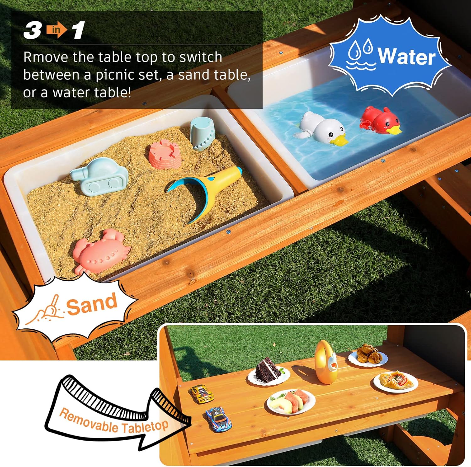 6-in-1 Wooden Playground Plays - Kids Outdoor Wooden Playset recensione e prezzo
