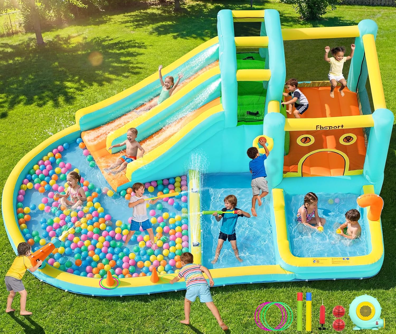 Double Slide Inflatable Water  - Kids Outdoor Pool recensione e prezzo