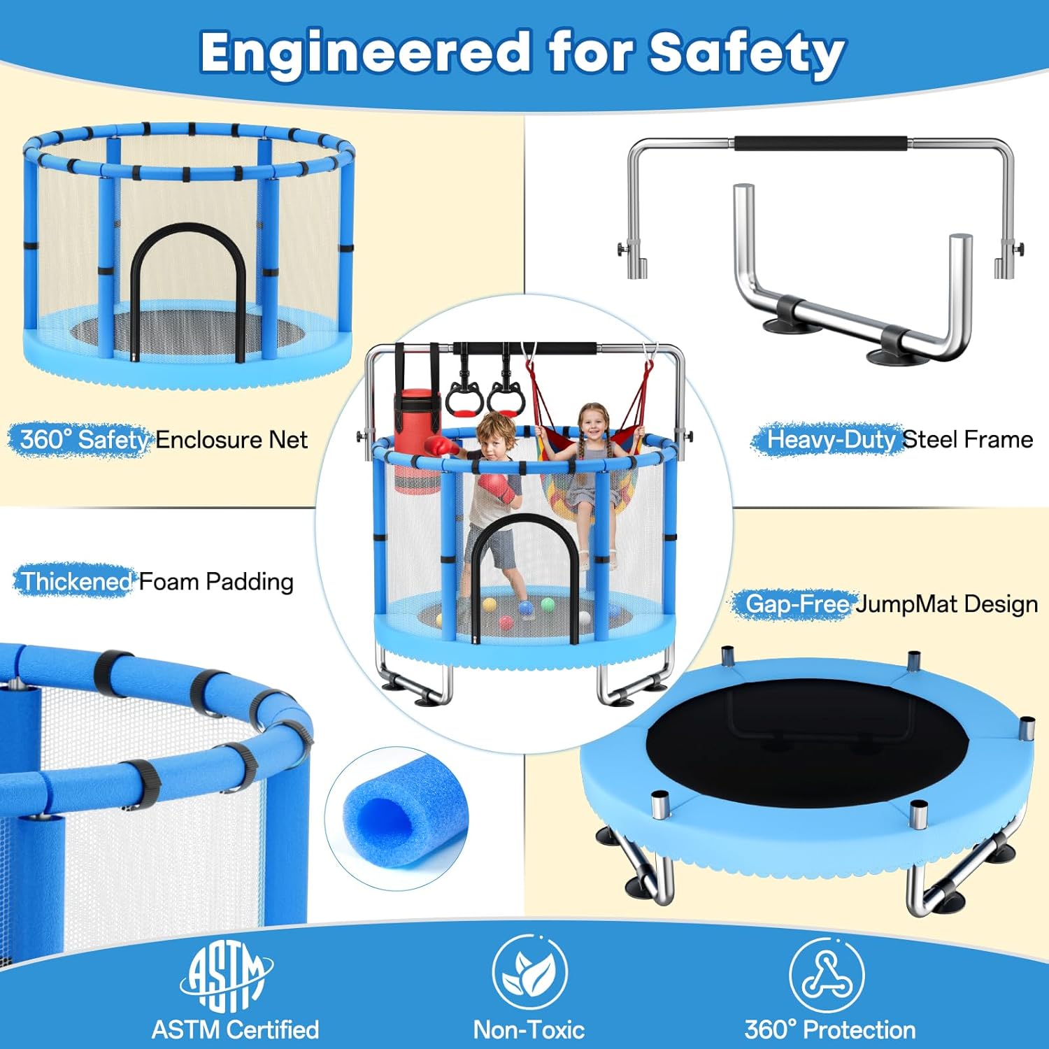 Toddler Trampoline,Trampoline  - Kids Outdoor Furniture recensione e prezzo
