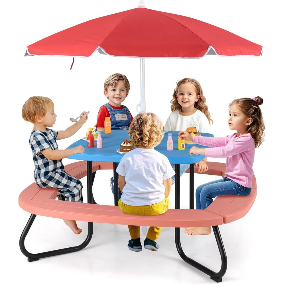 Kids Picnic Table, 8 Person To - Kids Outdoor Umbrella For Table recensione e prezzo