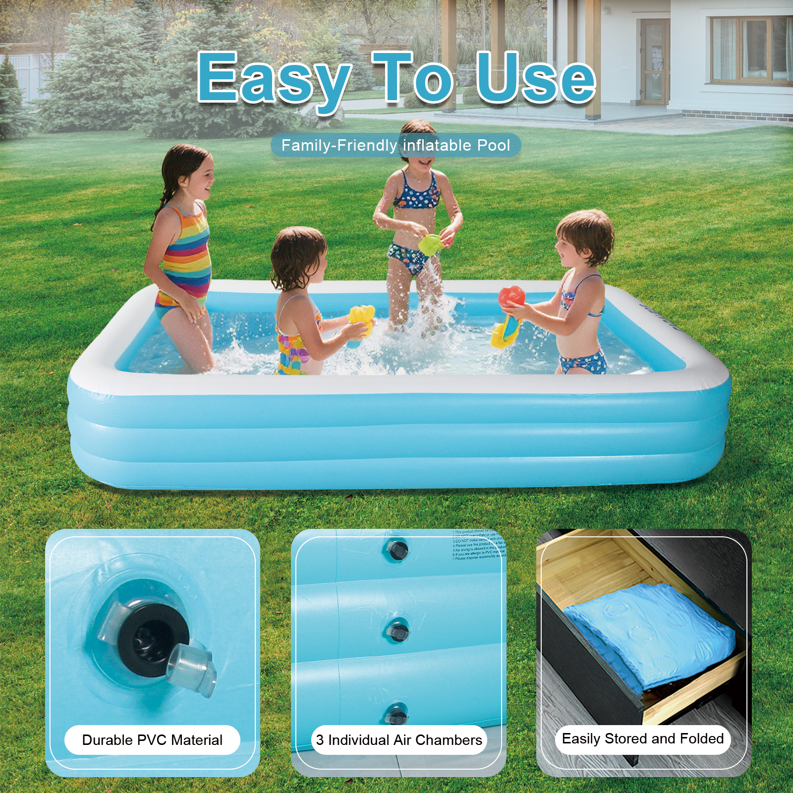 Inflatable swimming Pool for K - Kids Outdoor Pool recensione e prezzo