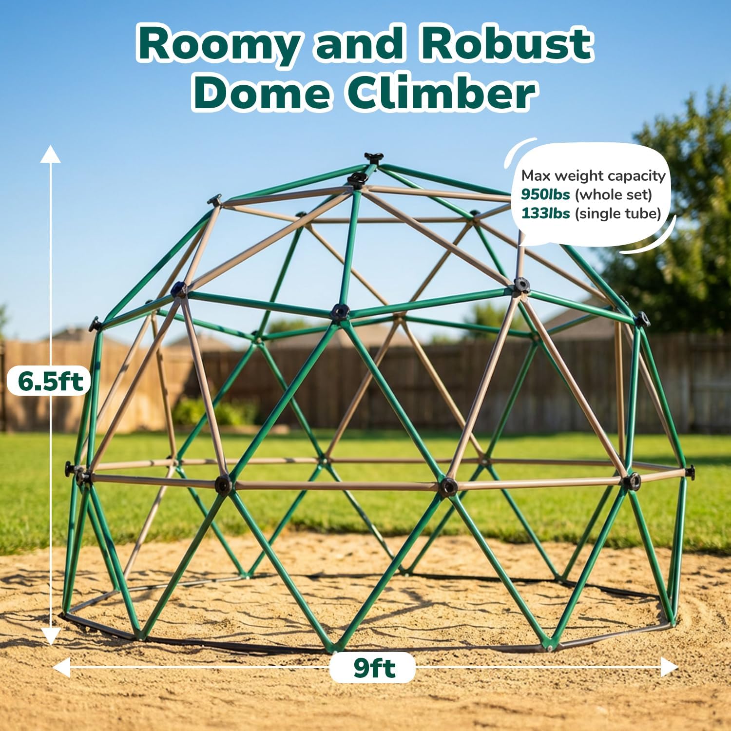 6.5 FT Tall Climbing Dome with - Kids Outdoor Jungle Gym Dome recensione e prezzo