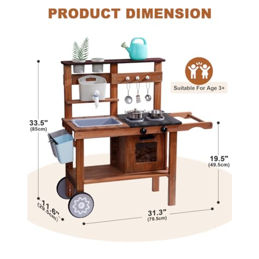 Outdoor mud kitchen for kids w - Kids Outdoor Wooden Playset recensione e prezzo