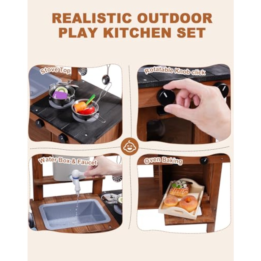 Outdoor mud kitchen for kids w - Kids Outdoor Wooden Playset recensione e prezzo