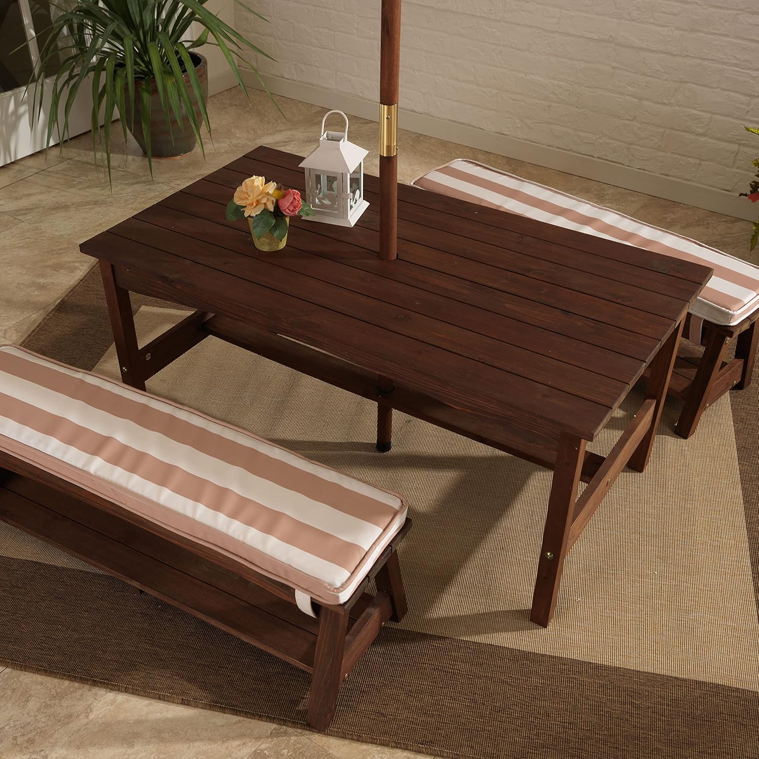 Outdoor Wooden Table & Bench S - Kids Outdoor Umbrella For Table recensione e prezzo