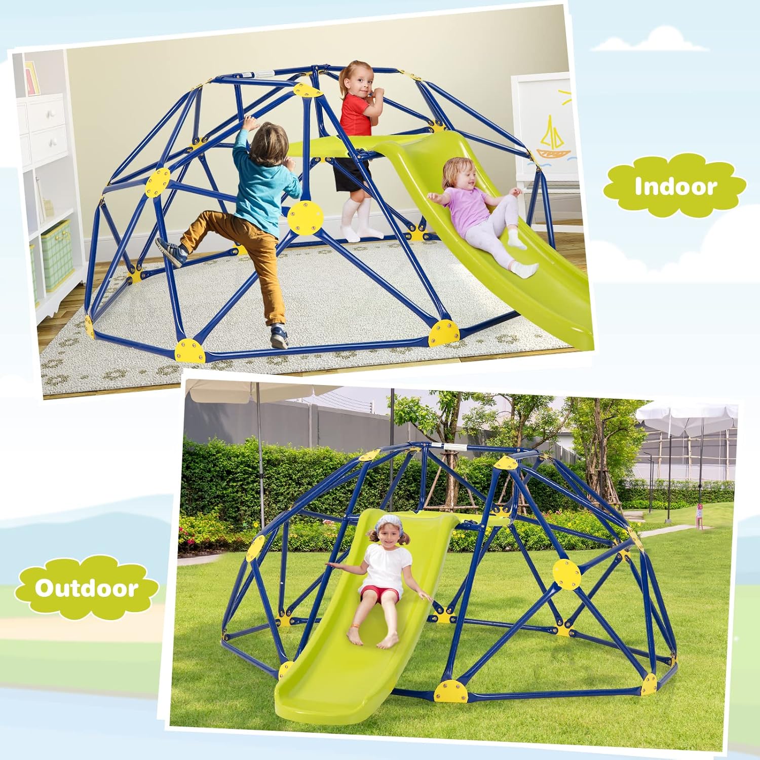 Costzon Climbing Dome with Sli - Kids Outdoor Jungle Gym Dome recensione e prezzo