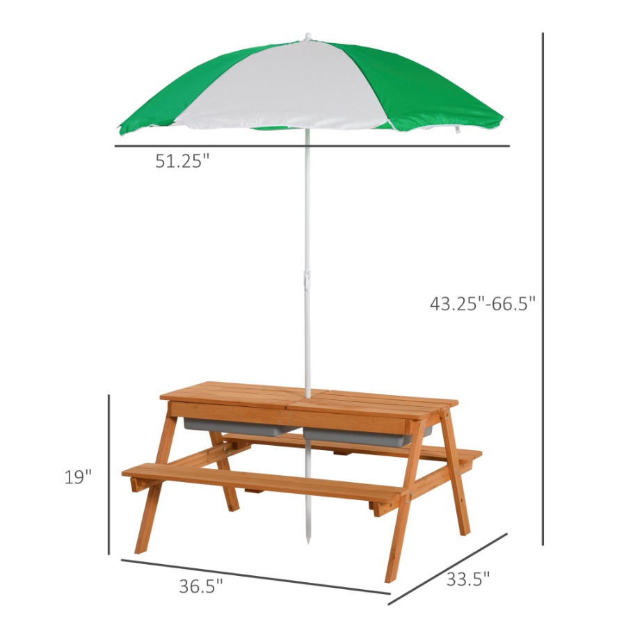Outdoor wooden kids picnic tab - Kids Outdoor Umbrella For Table recensione e prezzo