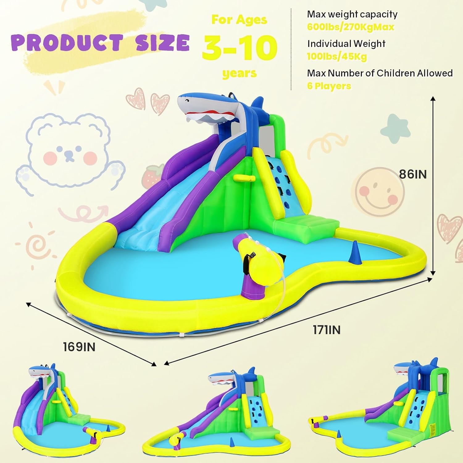 13x14FT Inflatable Bounce Hous - Kids Outdoor Bounce House recensione e prezzo