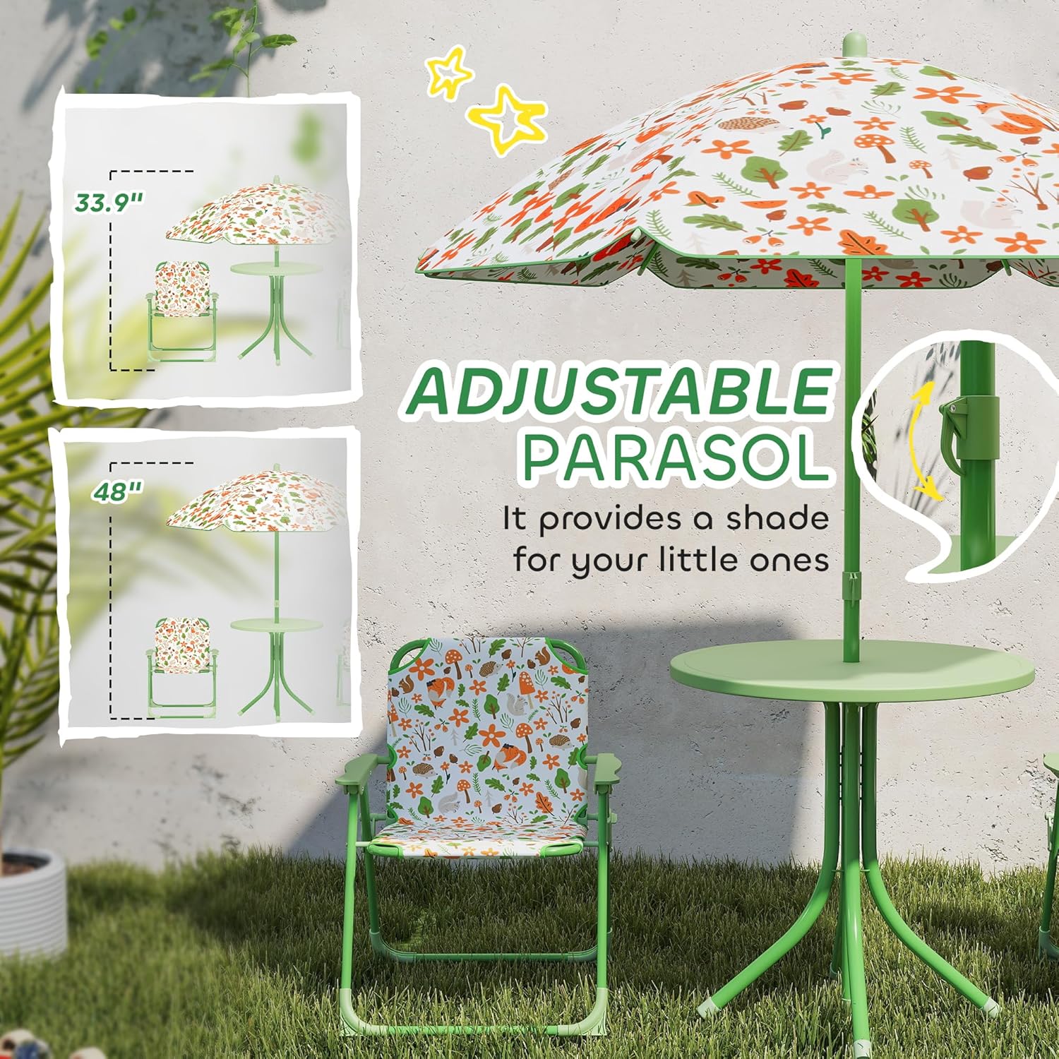 Kids Picnic Table Chair Set Fo - Kids Outdoor Umbrella For Table recensione e prezzo