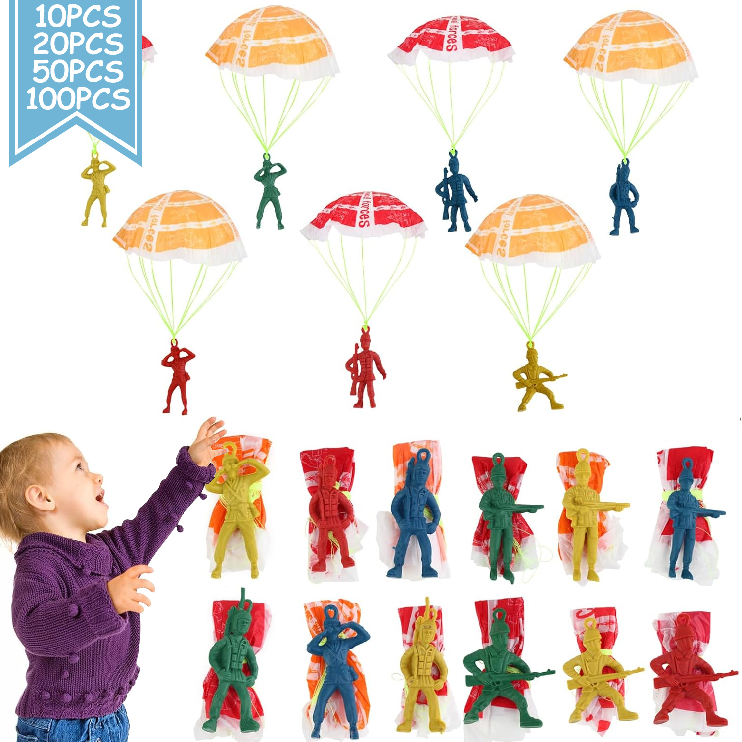 10/100pcs Parachute Toys for K - Kids Outdoor Games Ideas recensione e prezzo
