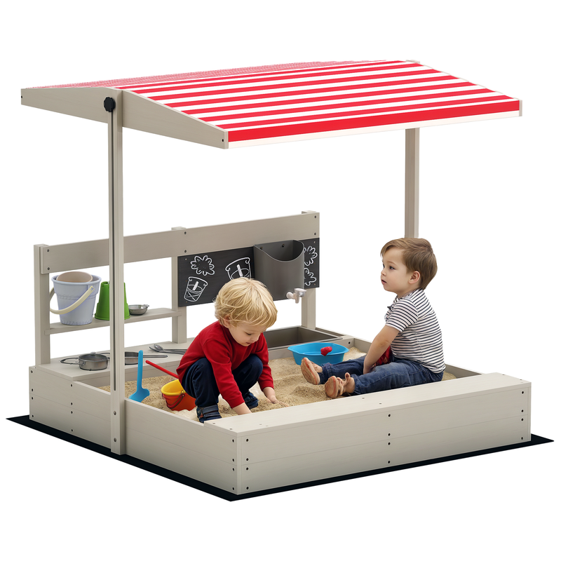 Outsunny Kids Sandbox with Hei - Kids Outdoor Wooden Playset recensione e prezzo