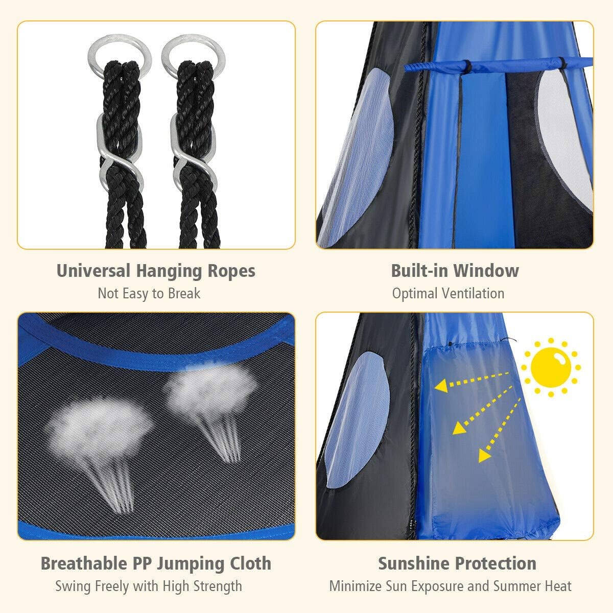 2 in 1 Kids Detachable Hanging - Kids Outdoor Nest Swing recensione e prezzo