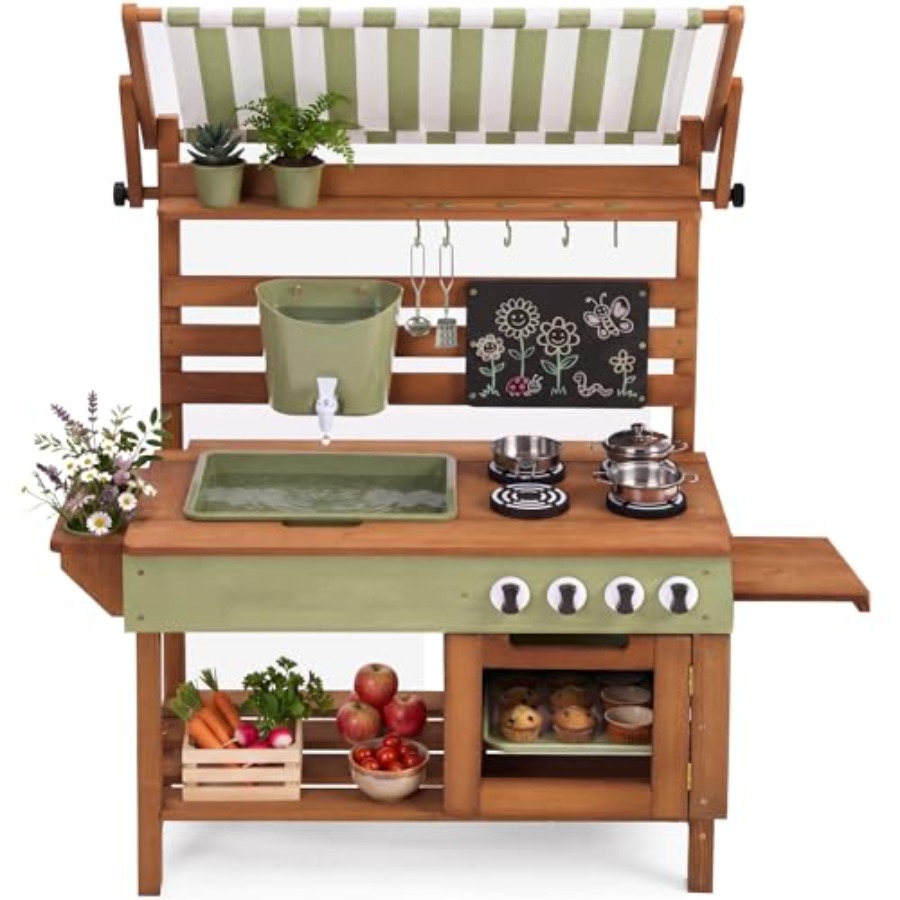 Outdoor mud kitchen for kids:  - Kids Outdoor Wooden Playset recensione e prezzo