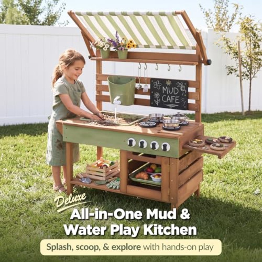 Outdoor mud kitchen for kids:  - Kids Outdoor Wooden Playset recensione e prezzo