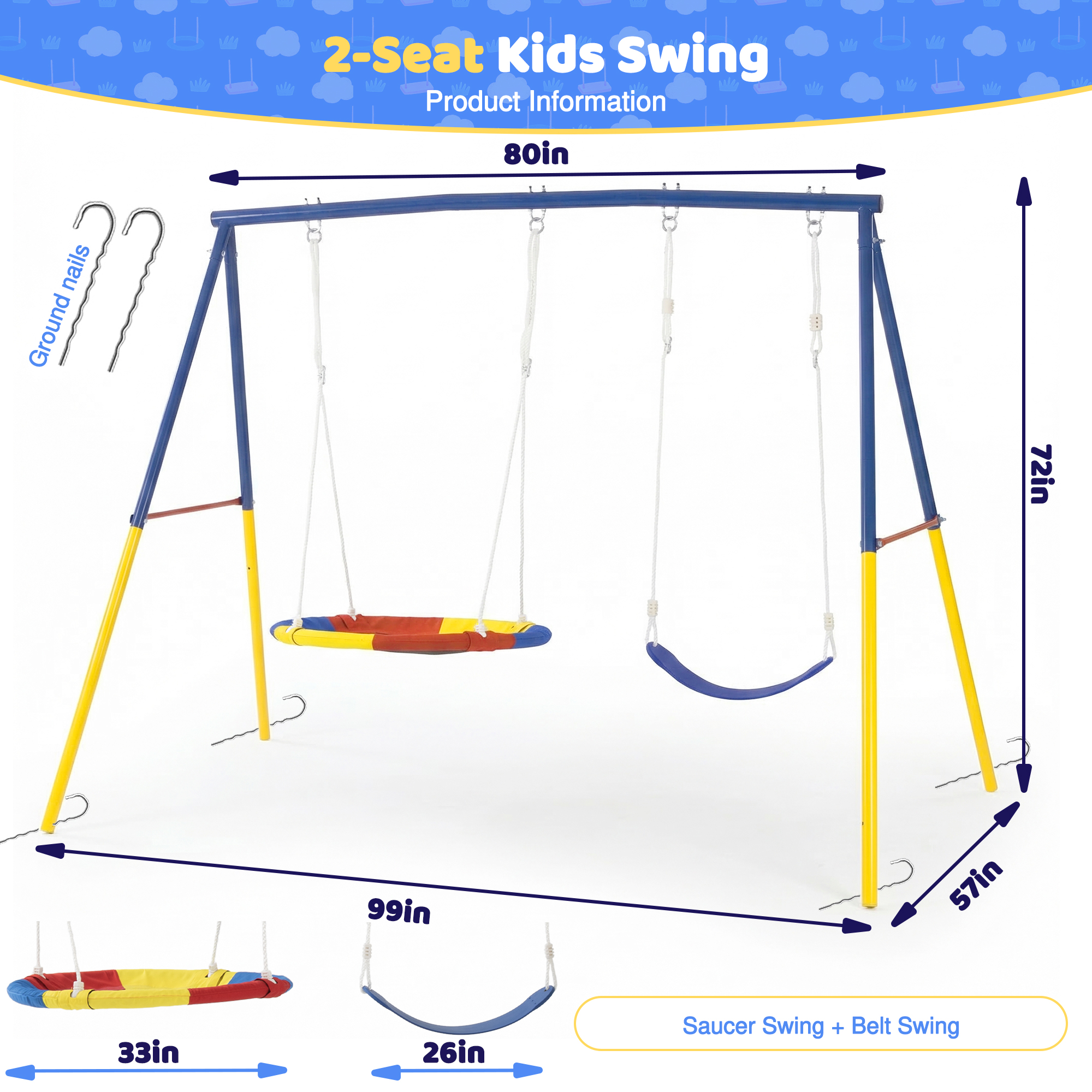 Outdoor Swing Set with Backyar - Kids Outdoor Activity Set recensione e prezzo