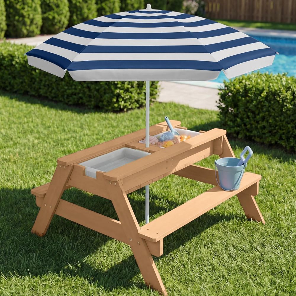 Kids Picnic Table with Umbrell - Kids Outdoor Umbrella For Table recensione e prezzo