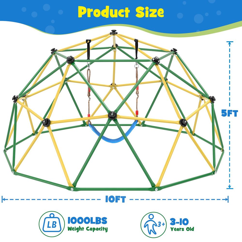Climbing Dome, 10FT Climber wi - Kids Outdoor Jungle Gym Dome recensione e prezzo